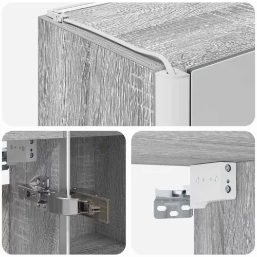  Fürdőszobai tükörszekrény Szürke Sonoma 53,5 x 15,5 x 70 cm