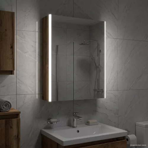  Fürdőszobai tükörszekrény Öreg fa 53,5 x 15,5 x 70 cm Faanyag