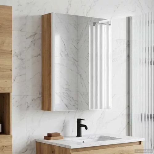  Fürdőszobai tükörszekrény Művészi tölgy 53,5 x 15,5 x 70 cm