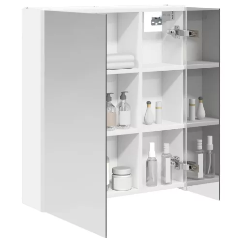  Fürdőszobai tükörszekrény Fehér 63,5 x 15,5 x 70 cm Faanyag