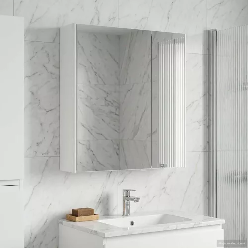  Fürdőszobai tükörszekrény Fehér 63,5 x 15,5 x 70 cm Faanyag