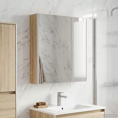  Fürdőszobai tükörszekrény Sonoma tölgy 63,5 x 15,5 x 70 cm