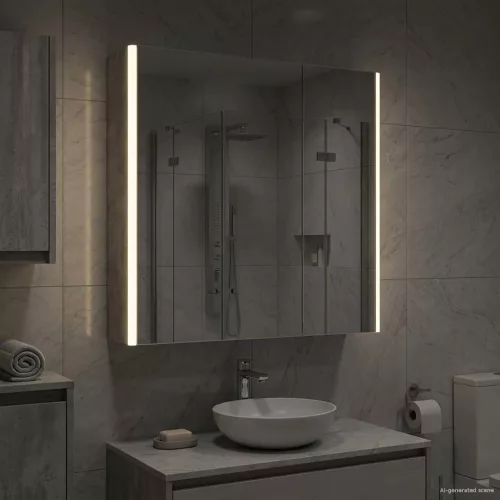  Fürdőszobai tükörszekrény Beton Szürke 63,5 x 15,5 x 70 cm