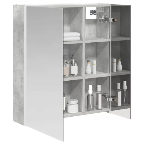  Fürdőszobai tükörszekrény Beton Szürke 63,5 x 15,5 x 70 cm