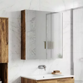    Fürdőszobai tükörszekrény Füstölt tölgy 63,5 x 15,5 x 70 cm