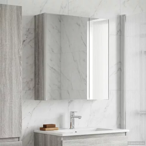  Fürdőszobai tükörszekrény Szürke Sonoma 63,5 x 15,5 x 70 cm