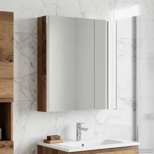  Fürdőszobai tükörszekrény Öreg fa 63,5 x 15,5 x 70 cm Faanyag