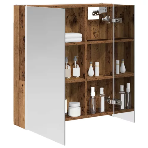  Fürdőszobai tükörszekrény Öreg fa 63,5 x 15,5 x 70 cm Faanyag