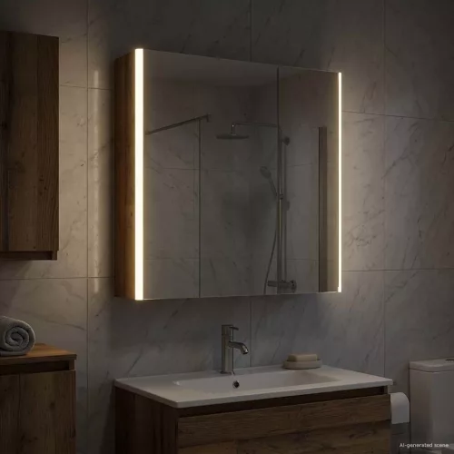  Fürdőszobai tükörszekrény Öreg fa 63,5 x 15,5 x 70 cm Faanyag