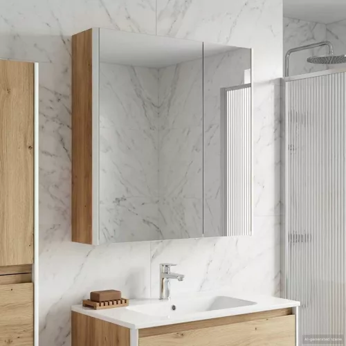  Fürdőszobai tükörszekrény Művészi tölgy 63,5 x 15,5 x 70 cm