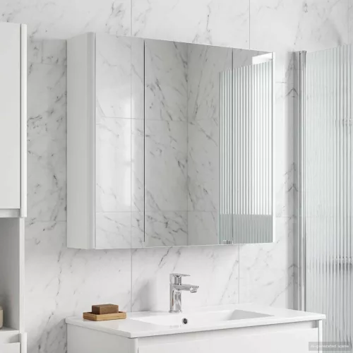  Fürdőszobai tükörszekrény Fehér 63,5 x 15,5 x 60,5 cm Faanyag