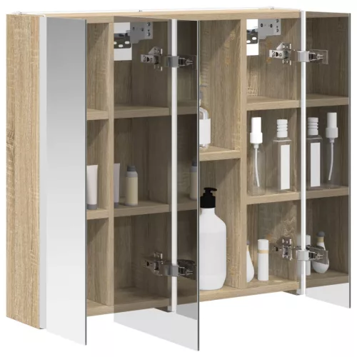  Fürdőszobai tükörszekrény Sonoma tölgy 63,5 x 15,5 x 60,5 cm