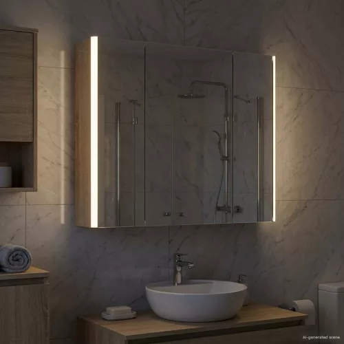  Fürdőszobai tükörszekrény Sonoma tölgy 63,5 x 15,5 x 60,5 cm