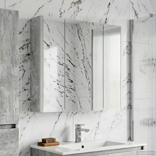  Fürdőszobai tükörszekrény Beton Szürke 63,5 x 15,5 x 60,5 cm