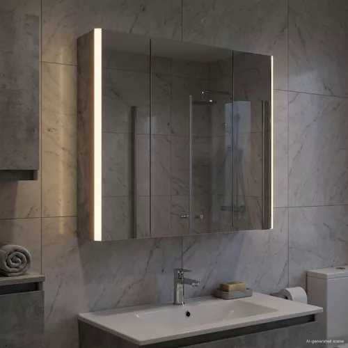  Fürdőszobai tükörszekrény Beton Szürke 63,5 x 15,5 x 60,5 cm