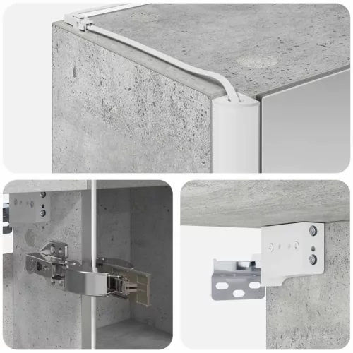  Fürdőszobai tükörszekrény Beton Szürke 63,5 x 15,5 x 60,5 cm