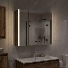    Fürdőszobai tükörszekrény Füstölt tölgy 63,5 x 15,5 x 60,5 cm