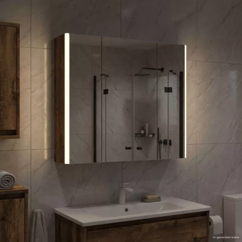  Fürdőszobai tükörszekrény Füstölt tölgy 63,5 x 15,5 x 60,5 cm