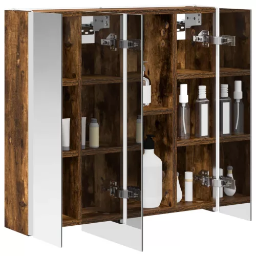  Fürdőszobai tükörszekrény Füstölt tölgy 63,5 x 15,5 x 60,5 cm