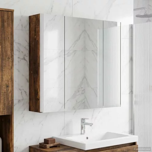  Fürdőszobai tükörszekrény Füstölt tölgy 63,5 x 15,5 x 60,5 cm