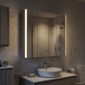    Fürdőszobai tükörszekrény Szürke Sonoma 63,5 x 15,5 x 60,5 cm