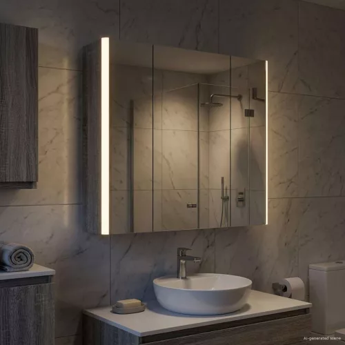  Fürdőszobai tükörszekrény Szürke Sonoma 63,5 x 15,5 x 60,5 cm