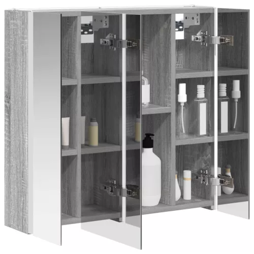  Fürdőszobai tükörszekrény Szürke Sonoma 63,5 x 15,5 x 60,5 cm