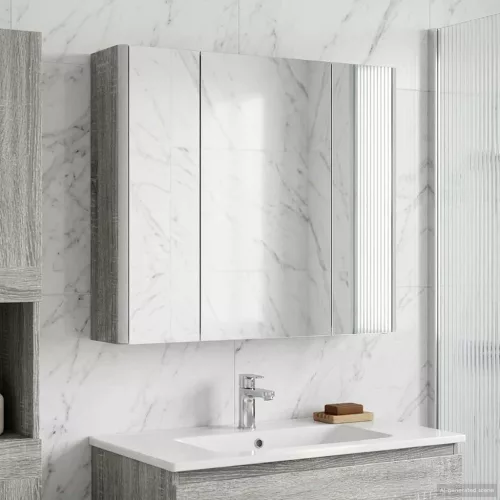  Fürdőszobai tükörszekrény Szürke Sonoma 63,5 x 15,5 x 60,5 cm