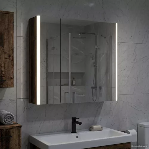  Fürdőszobai tükörszekrény Öreg fa 63,5 x 15,5 x 60,5 cm Faanyag