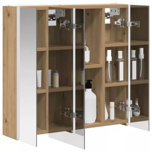  Fürdőszobai tükörszekrény Művészi tölgy 63,5 x 15,5 x 60,5 cm