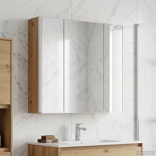  Fürdőszobai tükörszekrény Művészi tölgy 63,5 x 15,5 x 60,5 cm