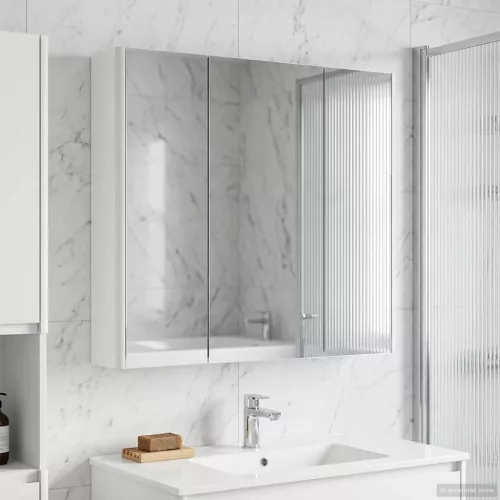  Fürdőszobai tükörszekrény Fehér 73.5 x 15.5 x 70 cm Faanyag