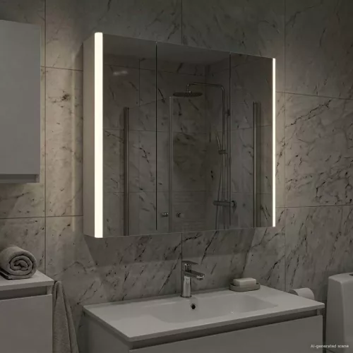  Fürdőszobai tükörszekrény Fehér 73.5 x 15.5 x 70 cm Faanyag