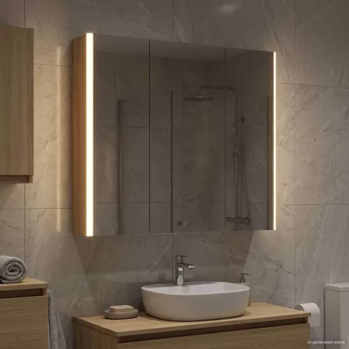  Fürdőszobai tükörszekrény Sonoma tölgy 73.5 x 15.5 x 70 cm