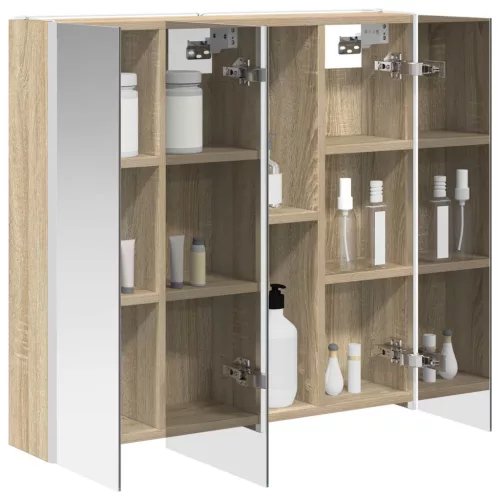  Fürdőszobai tükörszekrény Sonoma tölgy 73.5 x 15.5 x 70 cm