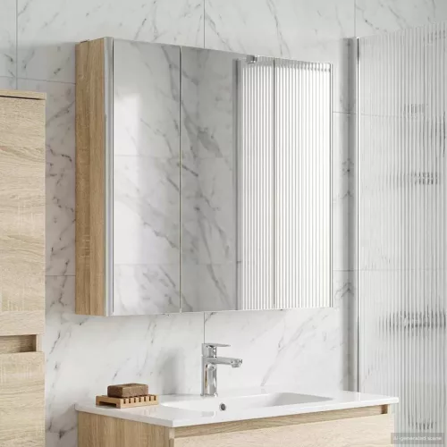  Fürdőszobai tükörszekrény Sonoma tölgy 73.5 x 15.5 x 70 cm