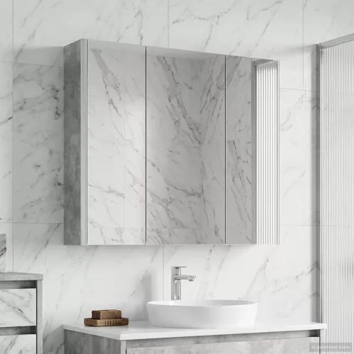  Fürdőszobai tükörszekrény Beton Szürke 73.5 x 15.5 x 70 cm