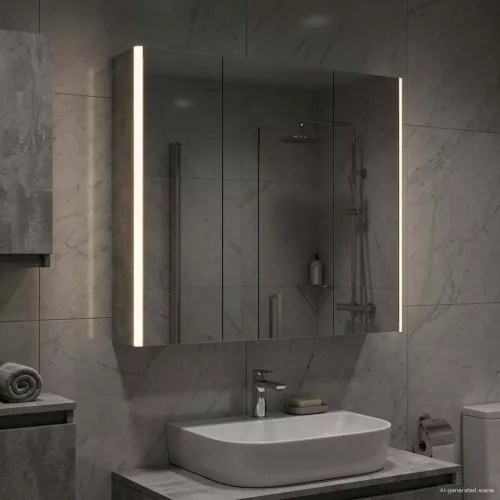  Fürdőszobai tükörszekrény Beton Szürke 73.5 x 15.5 x 70 cm