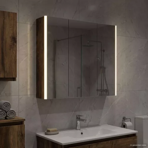  Fürdőszobai tükörszekrény Füstölt tölgy 73.5 x 15.5 x 70 cm