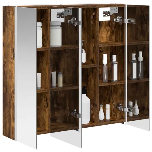  Fürdőszobai tükörszekrény Füstölt tölgy 73.5 x 15.5 x 70 cm