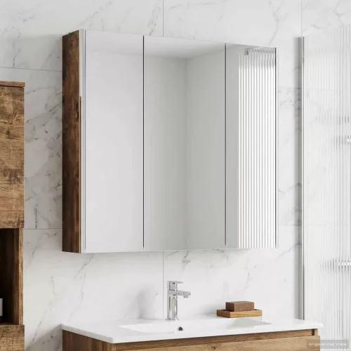  Fürdőszobai tükörszekrény Füstölt tölgy 73.5 x 15.5 x 70 cm