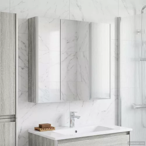  Fürdőszobai tükörszekrény Szürke Sonoma 73.5 x 15.5 x 70 cm