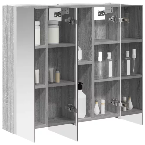  Fürdőszobai tükörszekrény Szürke Sonoma 73.5 x 15.5 x 70 cm