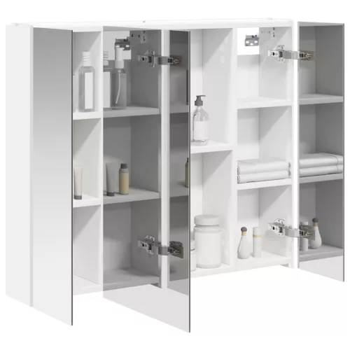  Fürdőszobai tükörszekrény Fehér 83,5 x 15,5 x 70 cm Faanyag