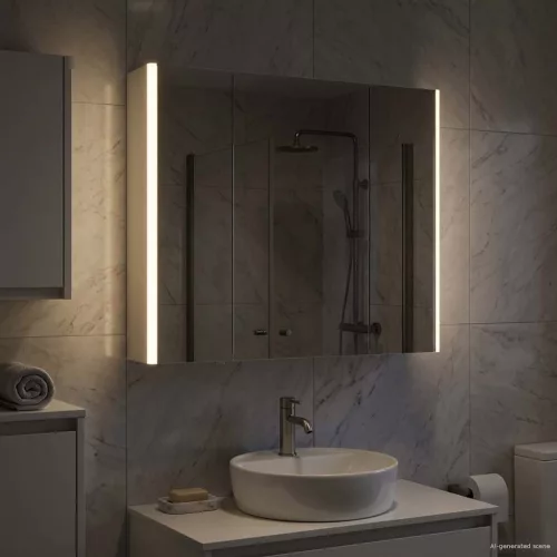  Fürdőszobai tükörszekrény Fehér 83,5 x 15,5 x 70 cm Faanyag