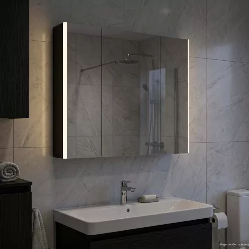  Fürdőszobai tükörszekrény Fekete tölgy 83,5 x 15,5 x 70 cm