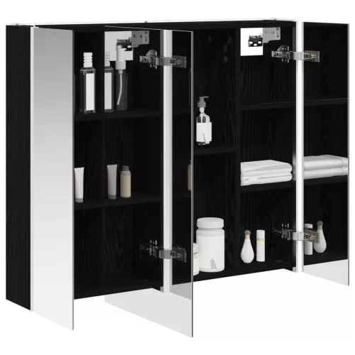  Fürdőszobai tükörszekrény Fekete tölgy 83,5 x 15,5 x 70 cm