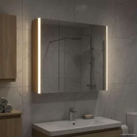    Fürdőszobai tükörszekrény Sonoma tölgy 83,5 x 15,5 x 70 cm