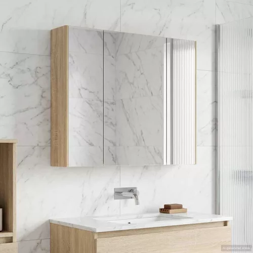  Fürdőszobai tükörszekrény Sonoma tölgy 83,5 x 15,5 x 70 cm