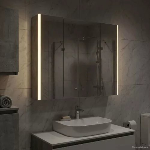  Fürdőszobai tükörszekrény Beton Szürke 83,5 x 15,5 x 70 cm